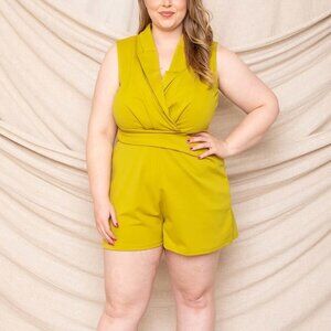 Collared Neck Plus Size Romper